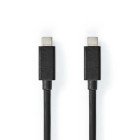 USB-kabel | USB 3.2 Gen 2 | USB-C Han | USB-C Han | 100 W | 4K@60Hz | 20 Gbps | Nikkelplateret | 1.00 m | Runde | PVC | Sort | Box #1