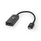 USB-C Adapter | USB 3.2 Gen 1 | USB-C Han | DisplayPort Hun | 8K@30Hz | 0.20 m | Runde | Nikkelplateret | PVC | Sort | Box #1