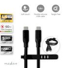 USB-kabel | USB 3.2 Gen 1 | USB-C Han | USB-C Han | 60 W | 8K@30Hz | 5 Gbps | Nikkelplateret | 1.50 m | Runde | Silikone | Sort | Box #1