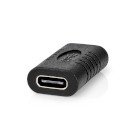 USB-C Adapter | USB 3.2 Gen 2 | USB-C Hun | USB-C Hun | 4K@60Hz | 10 Gbps | Runde | Nikkelplateret | Sort | Box #1