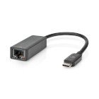 USB-netv�rksadapter | USB 3.2 Gen 1 | 2.5 Gbps | USB-C Han | RJ45 Hun | 0.20 m | Runde | Nikkelplateret | Tinkobber | Sort | Box #1