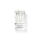 RJ45-stik | Han | Stranded UTP CAT5 | Lige | Guldplateret | 10 stk. | PVC | Gennemsigtig | Box #1