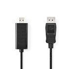 Displayport kabel | DisplayPort Han | HDMI Stik | 1080p | Nikkelplateret | 1.00 m | Runde | PVC | Sort | Label #1