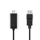 Displayport kabel | DisplayPort Han | HDMI Stik | 1080p | Nikkelplateret | 2.00 m | Runde | PVC | Sort | Label #1