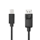 Mini DisplayPort kabel | DisplayPort 1.2 | Mini DisplayPort han | DisplayPort Han | 21.6 Gbps | Nikkelplateret | 2.00 m | Runde | PVC | Sort | Label #1