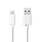 Lightning Kabel | USB 2.0 | Apple Lightning 8-pin | USB-A Han | 480 Mbps | Nikkelplateret | 2.00 m | Runde | PVC | Hvid | Label #1