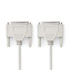 Seriel kabel | D-SUB 25-Pin Han | D-SUB 25-Pin Han | Nikkelplateret | 2.00 m | Runde | PVC | Elfenben | Label #1