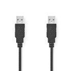 USB-kabel | USB 2.0 | USB-A Han | USB-A Han | 480 Mbps | Nikkelplateret | 3.00 m | Runde | PVC | Sort | Label #1