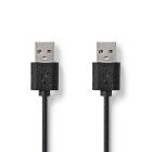 USB-kabel | USB 2.0 | USB-A Han | USB-A Han | 480 Mbps | Nikkelplateret | 2.00 m | Runde | PVC | Sort | Label #1