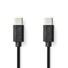 USB-kabel | USB 2.0 | USB-C Han | USB-C Han | 60 W | 480 Mbps | Nikkelplateret | 1.00 m | Runde | PVC | Sort | Label #1