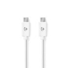 USB-kabel | USB 2.0 | USB-C™ Han | USB-C™ Han | 60 W | 480 Mbps | Nikkelplateret | 1.00 m | Runde | PVC | Hvid | Label #1