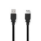 USB-kabel | USB 3.2 Gen 1 | USB-A Han | USB-A Hun | 5 Gbps | Nikkelplateret | 3.00 m | Runde | PVC | Sort | Label #1