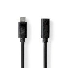 USB-kabel | USB 3.2 Gen 1 | USB-C Han | USB-C Hun | 60 W | 4K@60Hz | 5 Gbps | Nikkelplateret | 2.00 m | Runde | PVC | Sort | Label #1