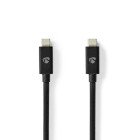 USB-kabel | USB 4.0 Gen 2x2 | USB-C Han | USB-C Han | 240 W | 8K@60Hz | 20 Gbps | Nikkelplateret | 2.00 m | Runde | PVC | Sort | Label #1