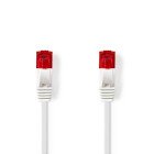 Kat 6 kabel | RJ45 Han | RJ45 Han | U/UTP | 0.50 m | Snagless | Fladt | PVC | Hvid | Label #1