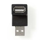 USB-A Adapter | USB 2.0 | USB-A Han | USB-A Hun | 480 Mbps | Runde | Nikkelplateret | PVC | Sort | Box #1