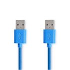 USB-kabel | USB 3.2 Gen 1 | USB-A Han | USB-A Han | 5 Gbps | Nikkelplateret | 2.00 m | Runde | PVC | Bl� | Konvolut #1