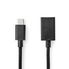 USB-C Adapter | USB 3.2 Gen 1 | USB-C Han | USB-A Hun | 5 Gbps | 0.15 m | Runde | Nikkelplateret | PVC | Sort | Konvolut #1