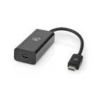 USB-C Adapter | USB 3.2 Gen 1 | USB-C Han | Mini DisplayPort Hunstik | 8K@60Hz | 0.20 m | Runde | Nikkelplateret | PVC | Sort | Plastikpose #1
