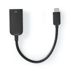USB-C Adapter | USB 3.2 Gen 1 | USB-C Han | HDMI  -udgang | 4K@60Hz | 0.20 m | Runde | Nikkelplateret | PVC | Sort | Plastikpose #1