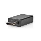 USB-C Adapter | USB 3.2 Gen 1 | USB-C Han | USB-A Hun | 5 Gbps | OTG | Runde | Nikkelplateret | Sort | Box #1