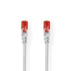 Kat 6 kabel | RJ45 Han | RJ45 Han | U/UTP | 30.0 m | Runde | PVC | Hvid | Plastikpose #1