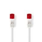 Kat 6 kabel | RJ45 Han | RJ45 Han | U/UTP | 3.00 m | Snagless | Fladt | PVC | Hvid | Konvolut #1