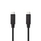 USB-kabel | USB 3.2 Gen 2 | USB-C Han | USB-C Han | 15 W | 10 Gbps | Nikkelplateret | 1.00 m | Runde | PVC | Sort | M�rke #1