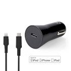 Biloplader | 20 W | 1.67 / 2.22 / 3.0 A | Antal output: 1 | Porttype: USB-C | Lightning 8-Pin (Loose) kabel | 1.00 m | Automatisk Valgt Sp�nding #1