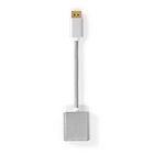 Displayport kabel | DisplayPort Han | DVI-D 24+1-Pins Hun | 1080p | Guldplateret | 0.20 m | Runde | Flettet | S�lv | Cover Window Box #1