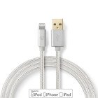 Lightning Kabel | USB 2.0 | Apple Lightning 8-pin | USB-A Han | 480 Mbps | Guldplateret | 1.00 m | Runde | Flettet / Nylon | Aluminium | Cover Window Box #1