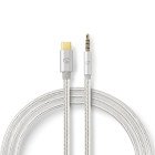 USB-C Adapter | USB 2.0 | USB-C Han | 3.5 mm Hanstik | 1.00 m | Runde | Guldplateret | Flettet / Nylon | Aluminium | Cover Window Box #1