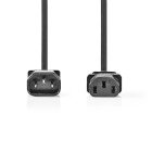 Str�mkabel | IEC-320-C14 | IEC-320-C13 | Lige | Lige | Nikkelplateret | 5.00 m | Runde | PVC | Sort | Label #1