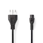 Str�mkabel | Italiensk Han | IEC-320-C5 | Lige | Lige | Nikkelplateret | 2.00 m | Runde | PVC | Sort | Label #1