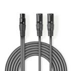 Balanceret Audio kabel | 2x XLR 3-Pin Hanstik | XLR 3-Pin Hun | Nikkelplateret | 1.50 m | Runde | PVC | M�rkegr� | Kartonhylster #1