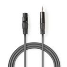 Balanceret Audio kabel | XLR 3-Pin Han | 3.5 mm Hanstik | Nikkelplateret | 1.50 m | Runde | PVC | M�rkegr� | Kartonhylster #1