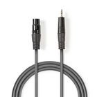 Balanceret Audio kabel | XLR 3-Pin Hun | 3.5 mm Hanstik | Nikkelplateret | 1.00 m | Runde | PVC | M�rkegr� | Kartonhylster #1