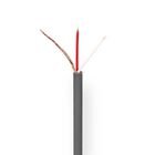 Mikrofon kabel | 2 x 0.12 mm� | Kobber | 100.0 m | Runde | PVC | M�rkegr� | Rulle #1