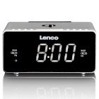 Stereo FM Clock Radio med USB og tr�dl�s Qi-opladning af smartphone S�lv #1