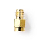 SMA adapter | SMA Hun Omvendt polaritet | SMA Han | Guldplateret | 50 Ohm | Lige | Kobber | Guld | 2 stk. | Box #1