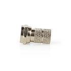 F-Connector | Lige | Han | Nikkelplateret | 75 Ohm | Sl� til | Kabeldiameter: 5.5 mm | Zinc Alloy | S�lv | 5 stk. | Box #1