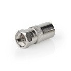 Satellit & Antenne adapter | F Han Quick | IEC (Coax) Hun | Nikkelplateret | 75 Ohm | Lige | Metal | S�lv | 1 stk. | Box #1