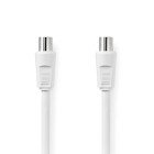 Coax Cable | IEC (Coax) Han | IEC (Coax) Hun | Nikkelplateret | 90 dB | 75 Ohm | Dobbelt afsk�rmet | 2.00 m | Runde | PVC | Hvid | Label #1