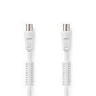 Coax Cable | IEC (Coax) Han | IEC (Coax) Hun | Nikkelplateret | 120 dB | 75 Ohm | Quad Sk�rmet | 1.50 m | Runde | PVC | Hvid | Label #1