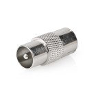 Satellit & Antenne adapter | IEC (Coax) Han | IEC (Coax) Hun | Nikkelplateret | 75 Ohm | Lige | Metal | S�lv | 1 stk. | Konvolut #1