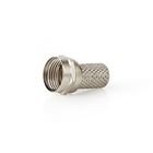 F-Connector | Lige | Han | Nikkelplateret | 75 Ohm | Sl� til | Kabeldiameter: 7.4 mm | Zinc Alloy | S�lv | 25 stk. | Plastikpose #1
