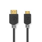 High Speed ​​HDMI ™ kabel med Ethernet | HDMI™ Stik | HDMI™ Mini-stik | 4K@60Hz | 18 Gbps | 2.00 m | Runde | PVC | Antracit | Window Box #1