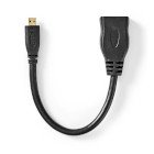 High Speed ​​HDMI ™ kabel med Ethernet | HDMI™ Micro-stik | HDMI ™ -udgang | 4K@30Hz | 10.2 Gbps | 0.20 m | Runde | PVC | Sort | Box #1