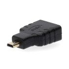 HDMI Adapter | HDMI Micro-stik | HDMI  -udgang | Guldplateret | Lige | ABS | Sort | 1 stk. | Box #1