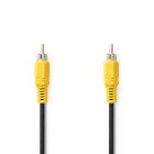 Composite Video kabel | RCA Hanstik | RCA Hanstik | Nikkelplateret | 480p | 10.0 m | Runde | PVC | Sort | Label #1